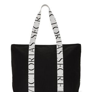 Victoria's Secret Black Tote with White Straps